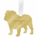 English Bulldog Christmas Ornament - Gold