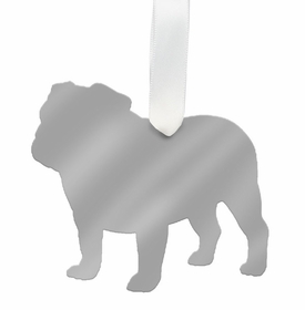 English Bulldog Christmas Ornament- Silver