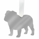 English Bulldog Christmas Ornament- Silver