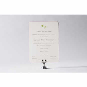 engraved leaf baby announcement - louise