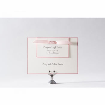 engraved ribbon baby announcement - margaret leigh