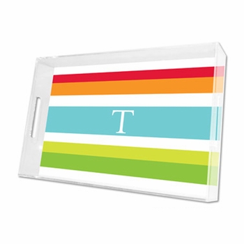 espadrille bright lucite tray - large