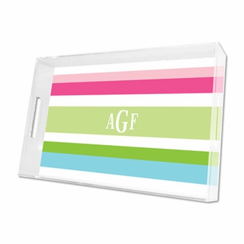 espadrille preppy lucite tray - large
