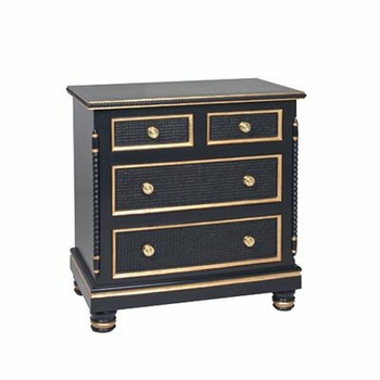 evan chest - black with gold gilding trim-out