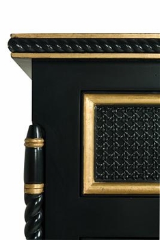 evan chest - black with gold gilding trim-out