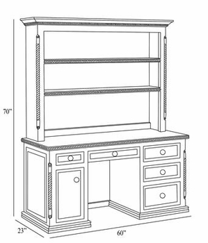 evan desk and hutch w/star molding