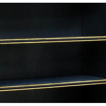 Evan Open Bookcase - Black with Gold Gilding