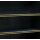 Evan Open Bookcase - Black with Gold Gilding
