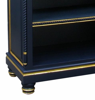 Evan Open Bookcase - Black with Gold Gilding