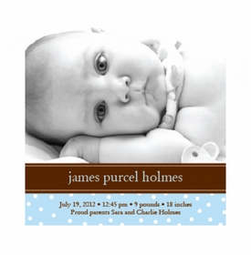 Flat Print Baby Announcement - Darling Dots Blue