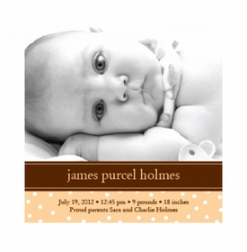 Flat Print Baby Announcement - Darling Dots Orange
