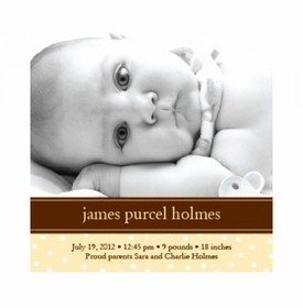 Flat Print Baby Announcement - Darling Dots Yellow