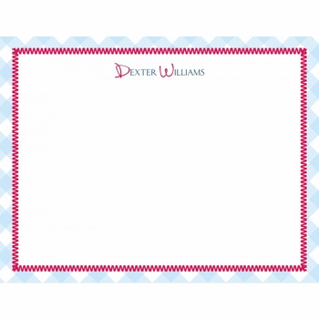 Flat Print Baby Announcement - Gingham Blue