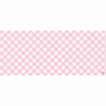 flat print baby announcement - gingham pink