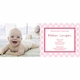 flat print baby announcement - gingham pink