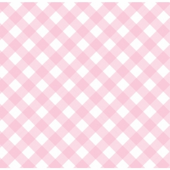 Flat Print Baby Announcement - Gingham Pink