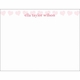Flat Print Baby Announcement - Happy Hearts Pink