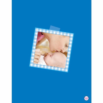 Flat Print Baby Announcement - Patchwork Quilt Blue