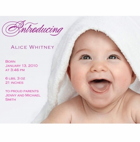 Flat Print Baby Announcement - Pink Giggles