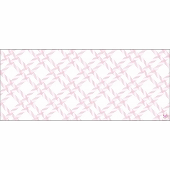 flat print baby announcement - pink tartan