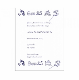 Flat Print Baby Announcement - Plane & Train
