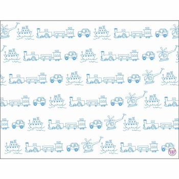 Flat Print Baby Announcement - Plane & Train