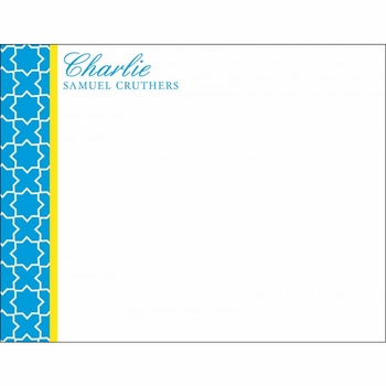 Flat Print Baby Announcement - Stork Stars Blue