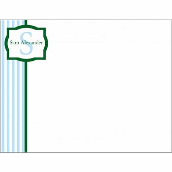 Flat Print Baby Announcement - Sweet Stripes Blue