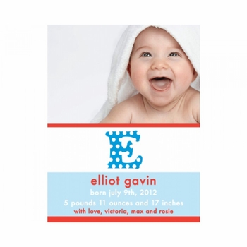 flat print baby announcement - the elliot