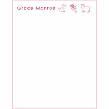 Flat Print Baby Announcement - Tiny Tootsie Pink