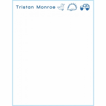 Flat Print Baby Announcement - Tiny Tootsies Blue