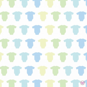 Flat Print Baby Announcement - Wee Onesie Blue