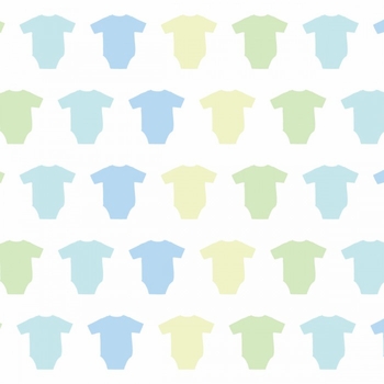 Flat Print Baby Announcement - Wee Onesie Blue
