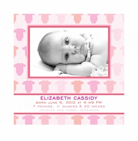 Flat Print Baby Announcement - Wee Onesie Pink
