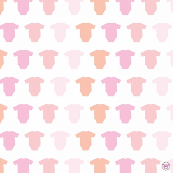 Flat Print Baby Announcement - Wee Onesie Pink