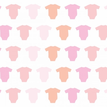 Flat Print Baby Announcement - Wee Onesie Pink