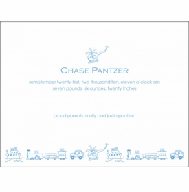 Flat Print Helicopter Baby Announcement - Vehicles