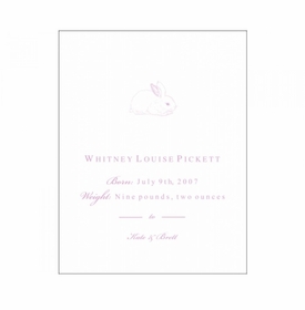 Flat Print Rabbit Baby Announcement - Bunny