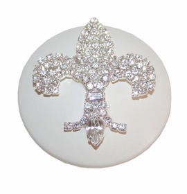 Fleur De Lis Rhinestone Drawer Knob