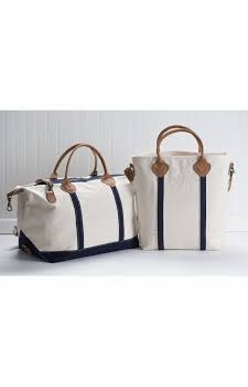 Flight Bag - Natural/Navy