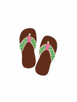 flip flops green/brown