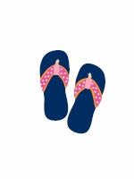 flip flops pink/navy
