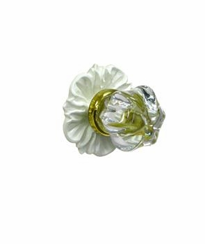 Floret Glass Knob w/ Gold Post