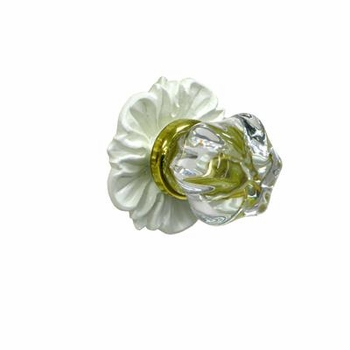 Floret Glass Knob w/ Gold Post