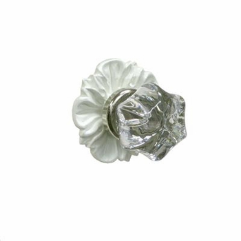 floret glass knob w/ silver post