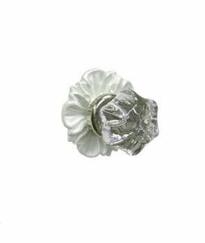 Floret Glass Knob w/ Silver Post