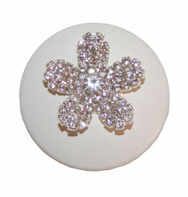 Flower Rhinestone Drawer Knob