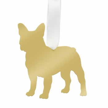 french bulldog ornament - silver