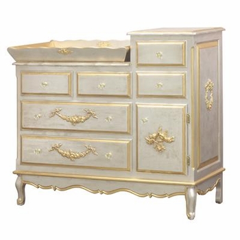 French Changer Silver w/ Gold Gilding & Tray & Moulding