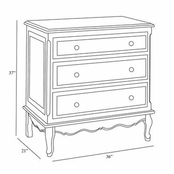 french chest (two color finish), floret knobs